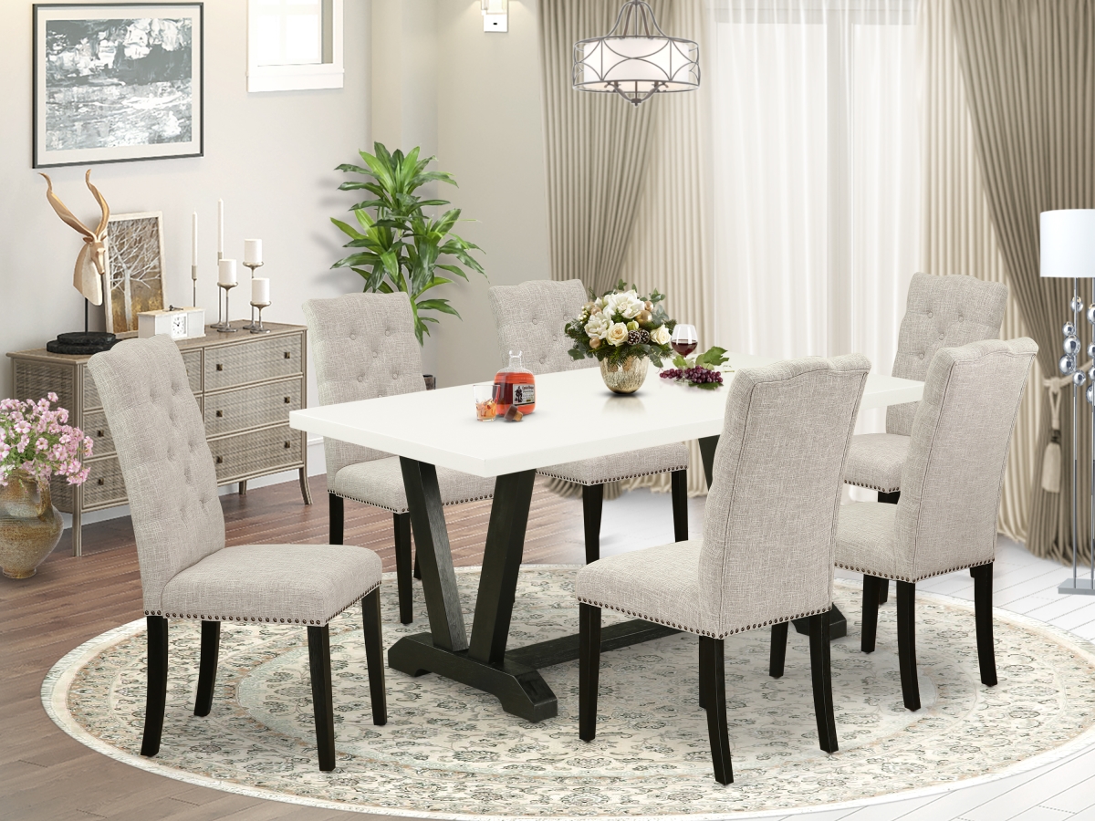 7 Piece V-Style Kitchen Furniture Set - Doeskin