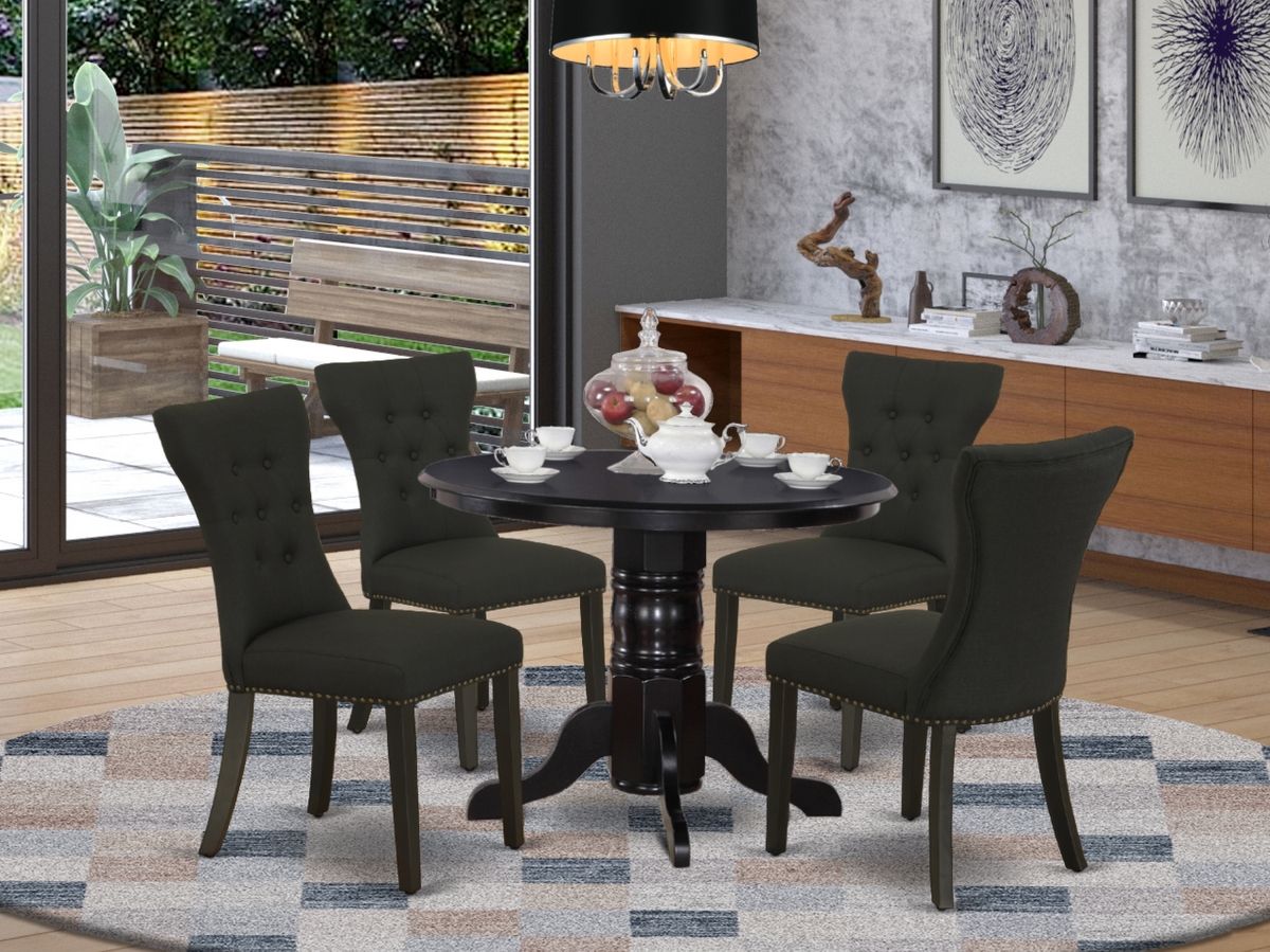5 Piece Shelton Small Dining Table Set - Black