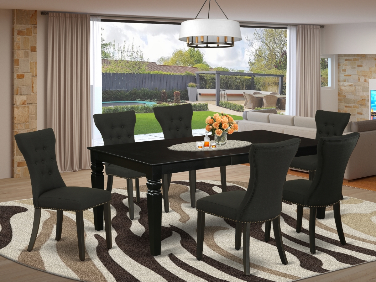 7 Piece Logan Dining Table Set - Black
