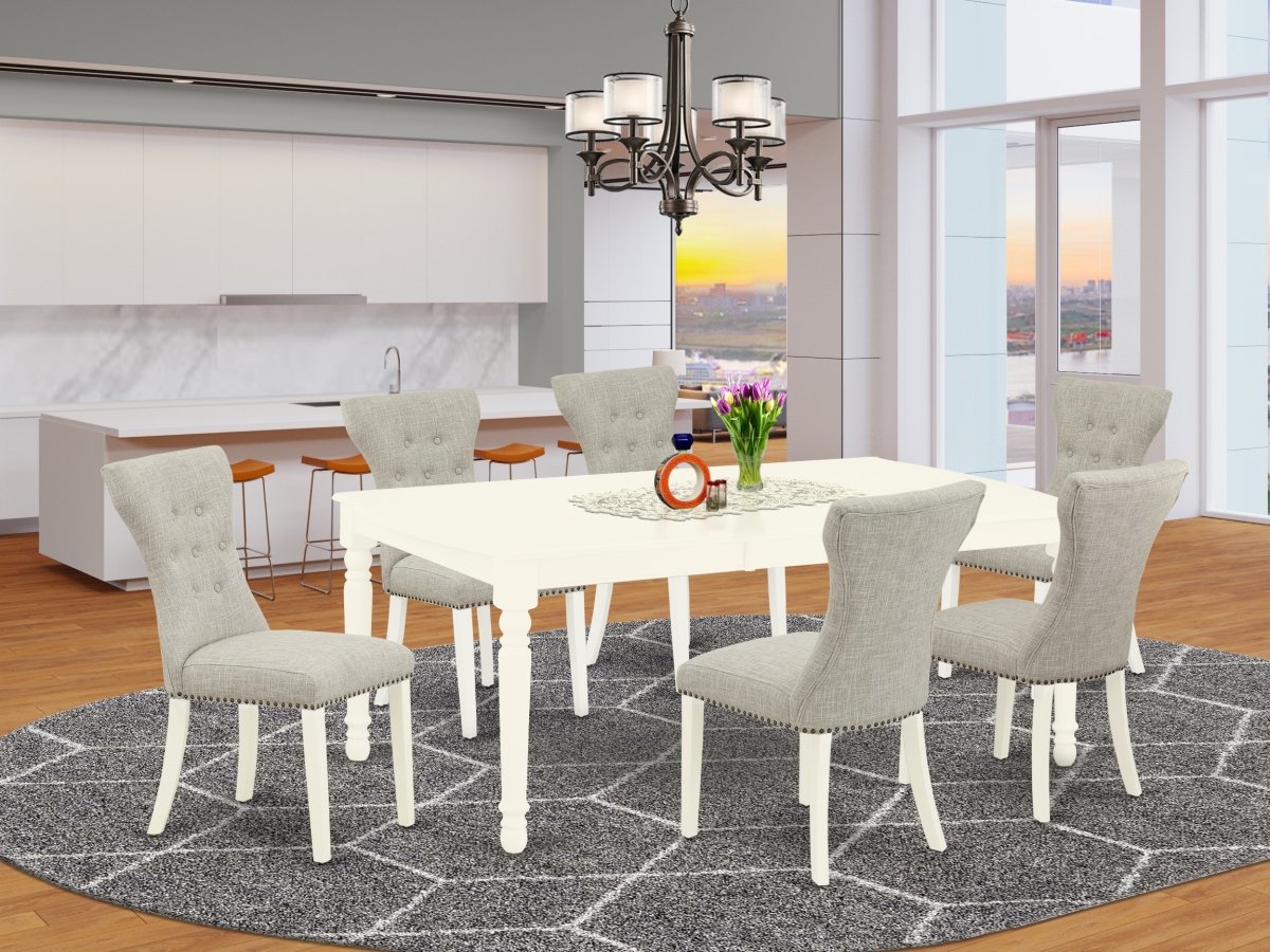 7 Piece Dover Kitchen Furniture Set - Linen White & Doeskin
