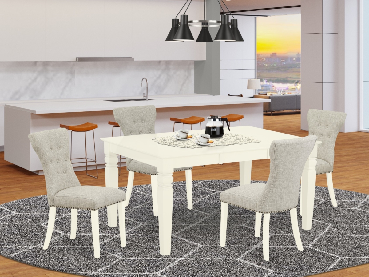 5 Piece Weston Modern Dining Table Set - Linen White & Doeskin