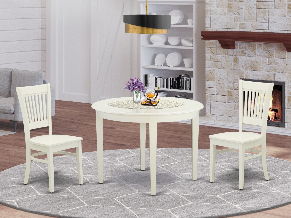3 Piece Boston Kitchen Table Set - Linen White