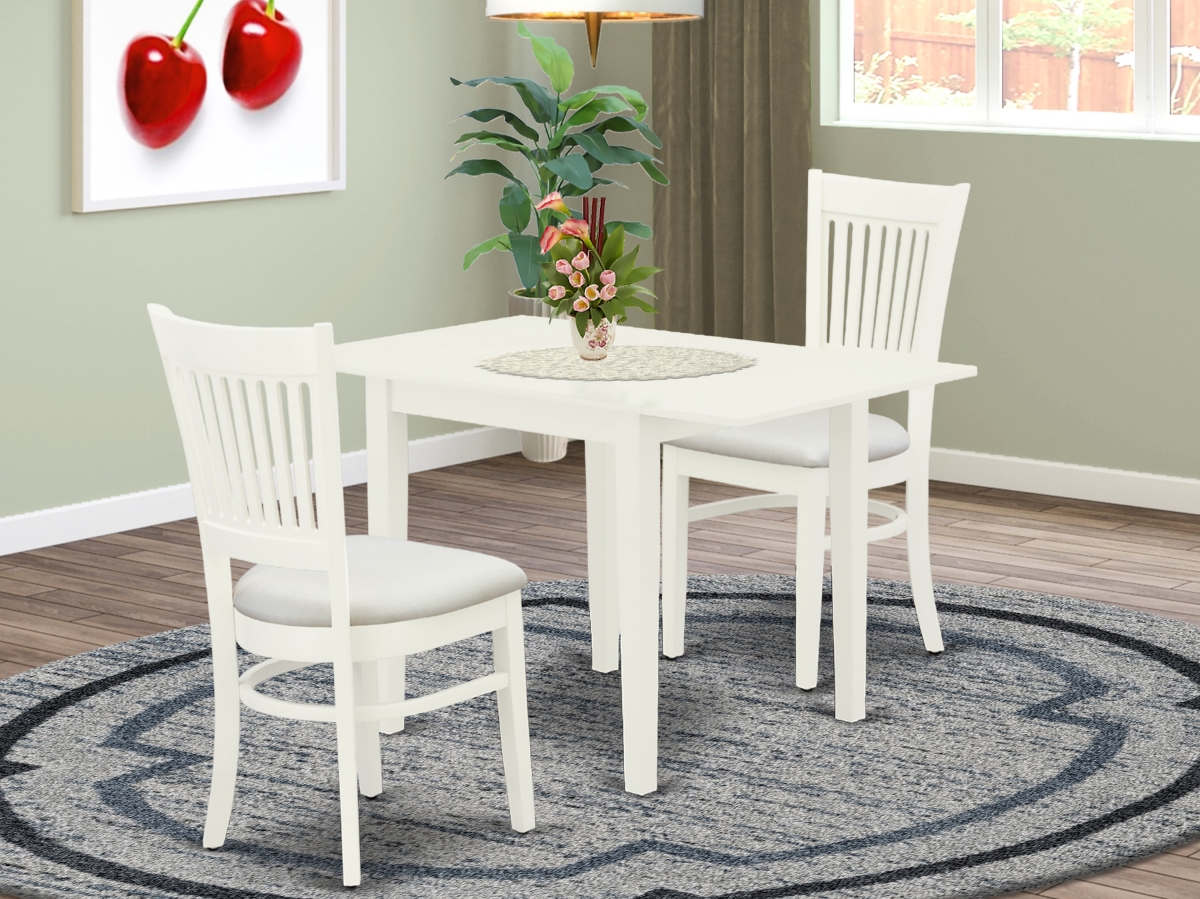 3 Piece Norden Kitchen Dinette Set - Linen White