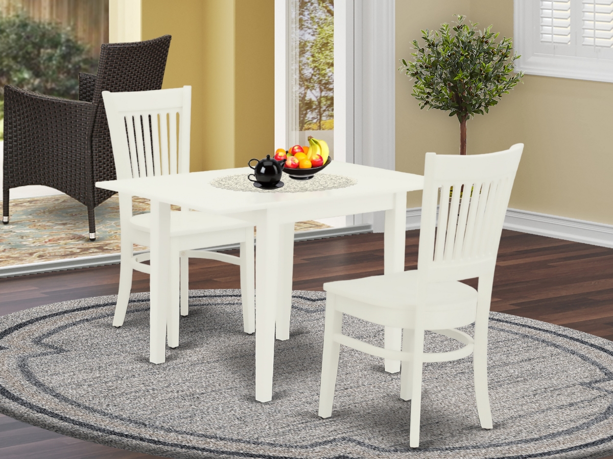 3 Piece Norden Wood Dining Table Set - Linen White