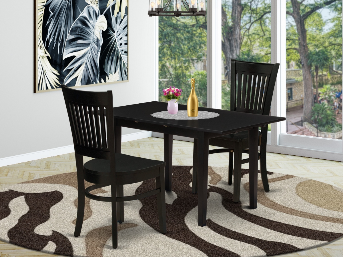 3 Piece Norden Modern Dinette Set - Black