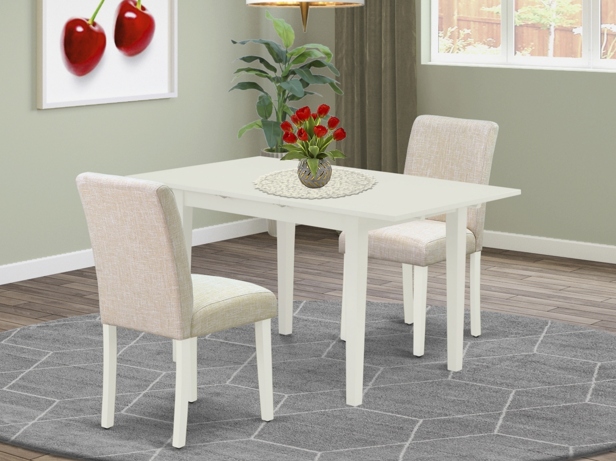 3 Piece Norfolk Dining Room Set - Linen White