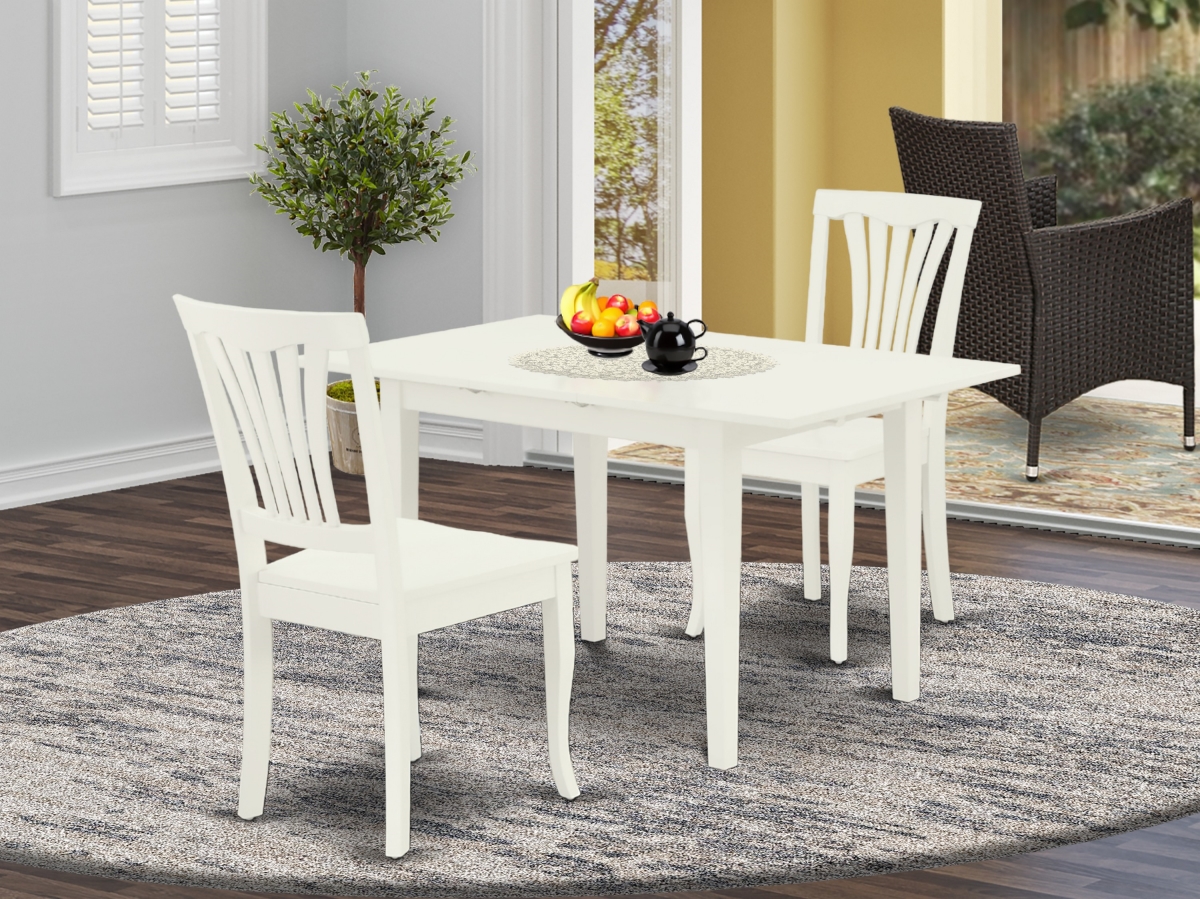 3 Piece Norfolk Dining Room Table Set - Linen White