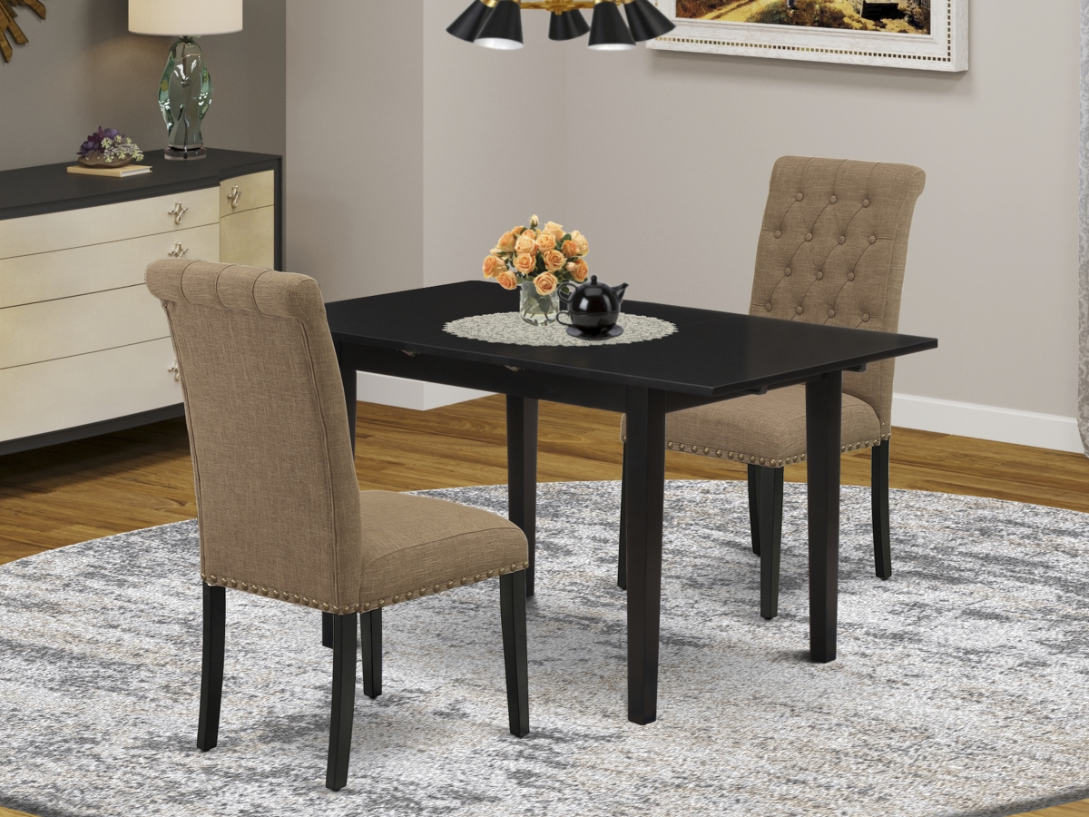 3 Piece Norfolk Rectangle Dinette Set - Black