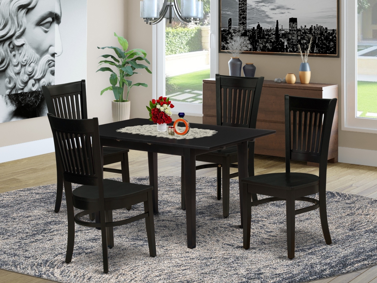 5 Piece Norfolk Wood Dinette Set - Black