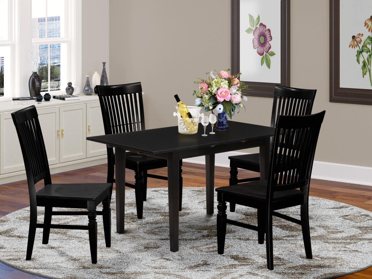 5 Piece Norfolk Kitchen Dining Table Set - Black