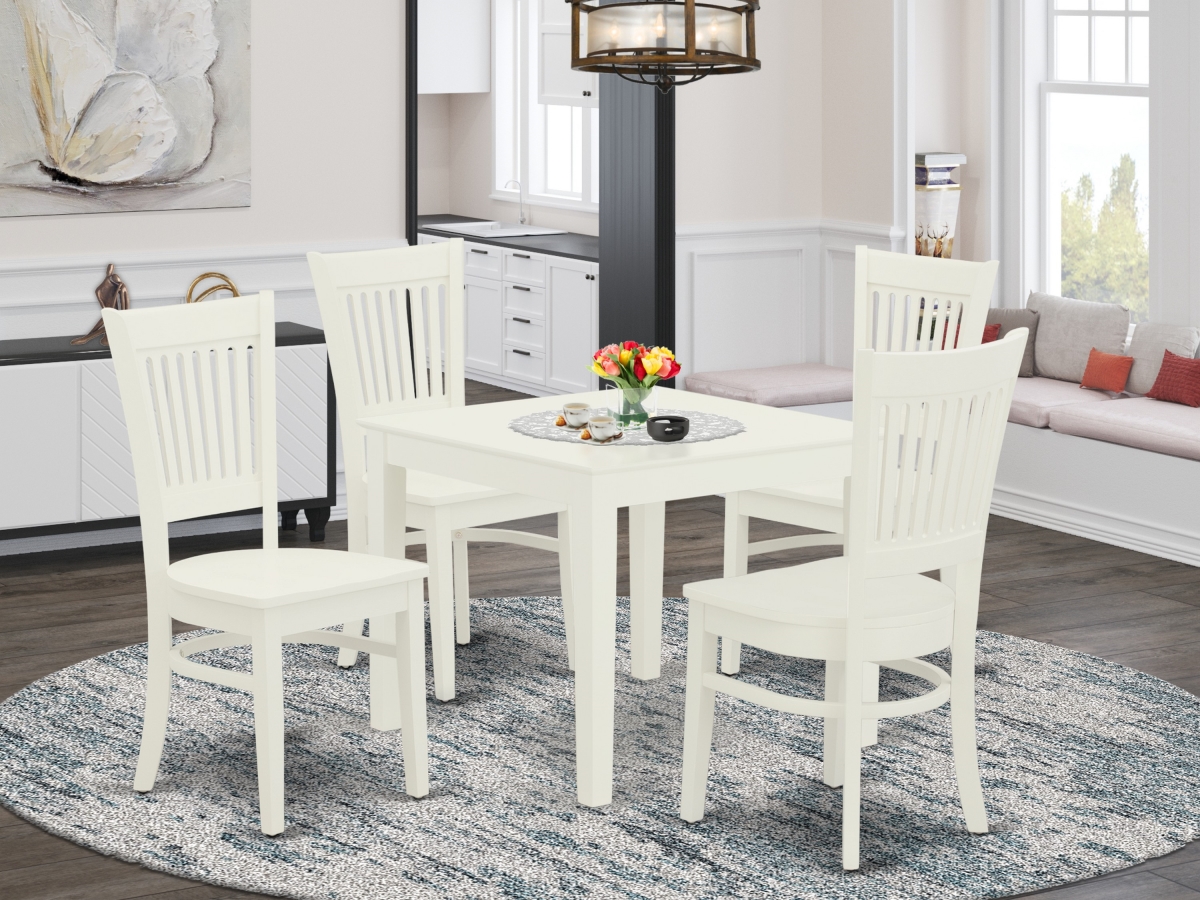 5 Piece Oxford Modern Dinette Set - Linen White