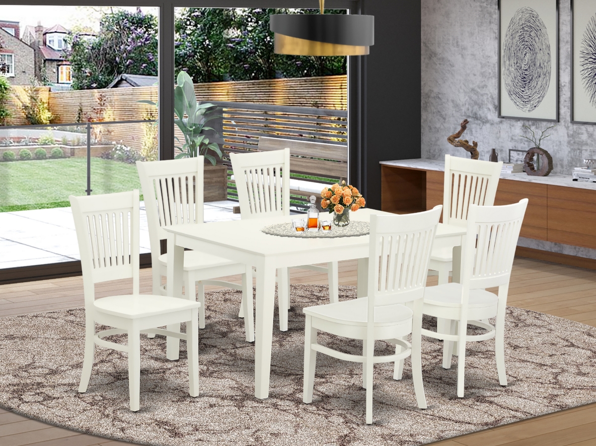 East West Furniture CAVA7-LWH-W