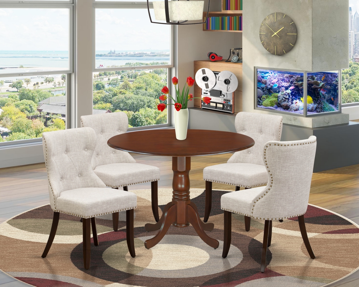 Dublin Dining Room Table Set - Mahogany & Doeskin, Set of 4