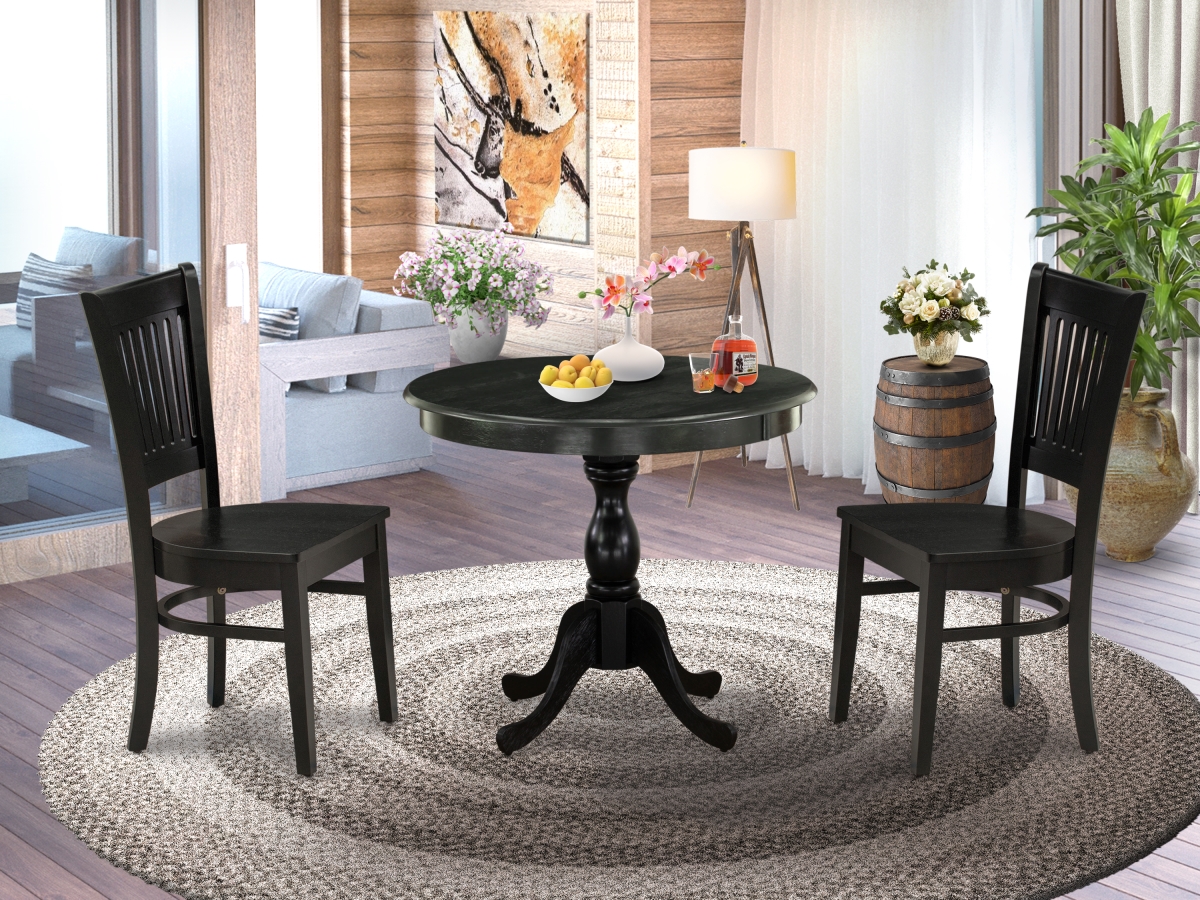 3 Piece Antique Dinette Room Set - Black