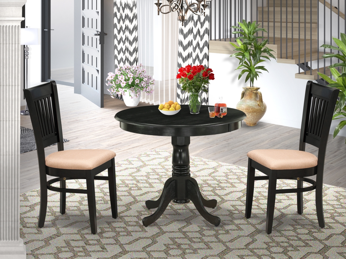 3 Piece Antique Kitchen Dining Set - Black
