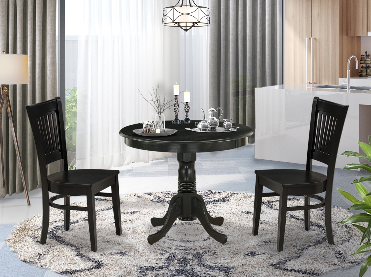 3 Piece Antique Dining Room Set - Black