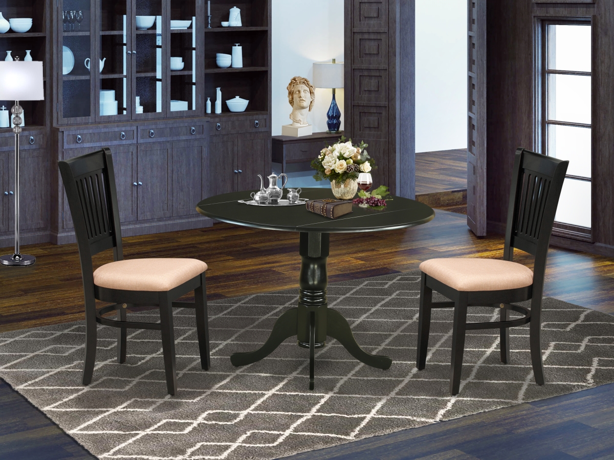 3 Piece Dublin Dining Table Set - Black