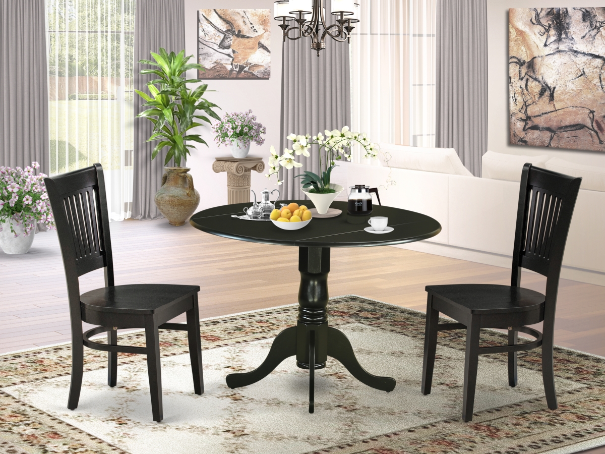 3 Piece Dublin Kitchen Table Set - Black