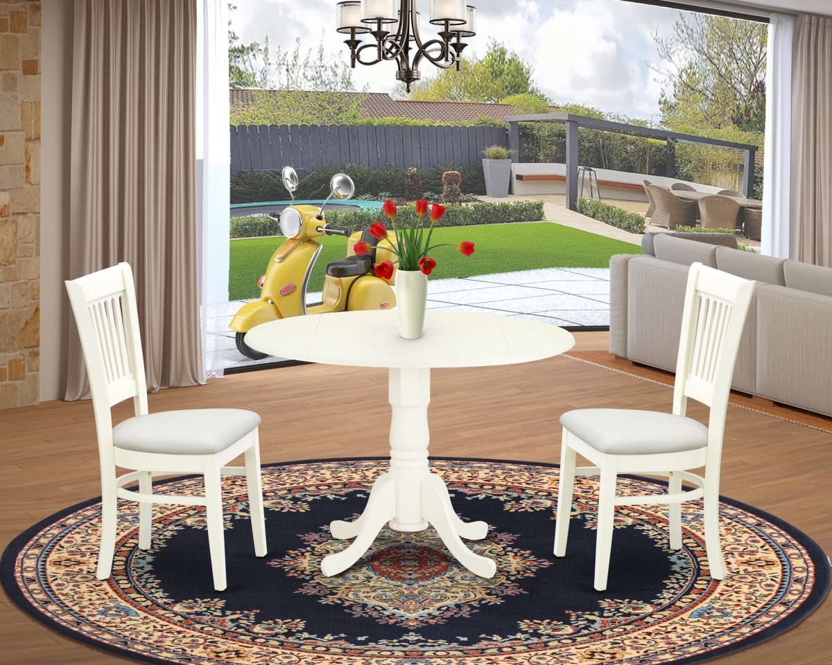 3 Piece Dublin Dinette Set - Linen White
