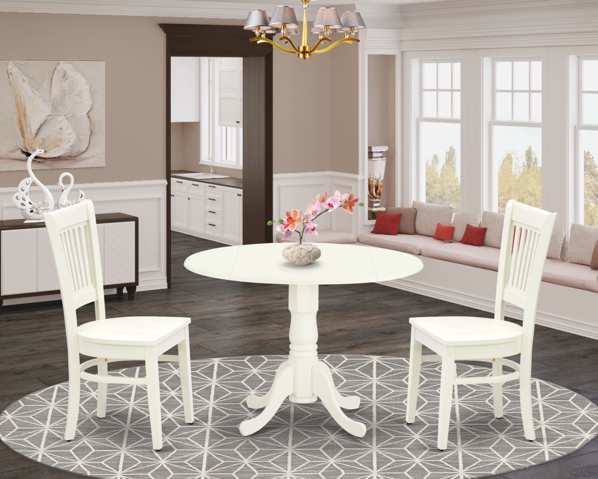 3 Piece Dublin Dining Table Set - Linen White