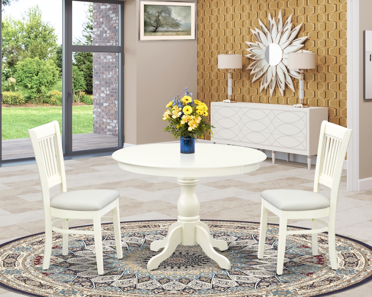 3 Piece Hartland Dinette Room Set - Linen White
