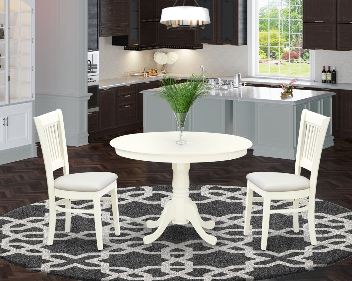 3 Piece Hartland Dining Table Set - Linen White