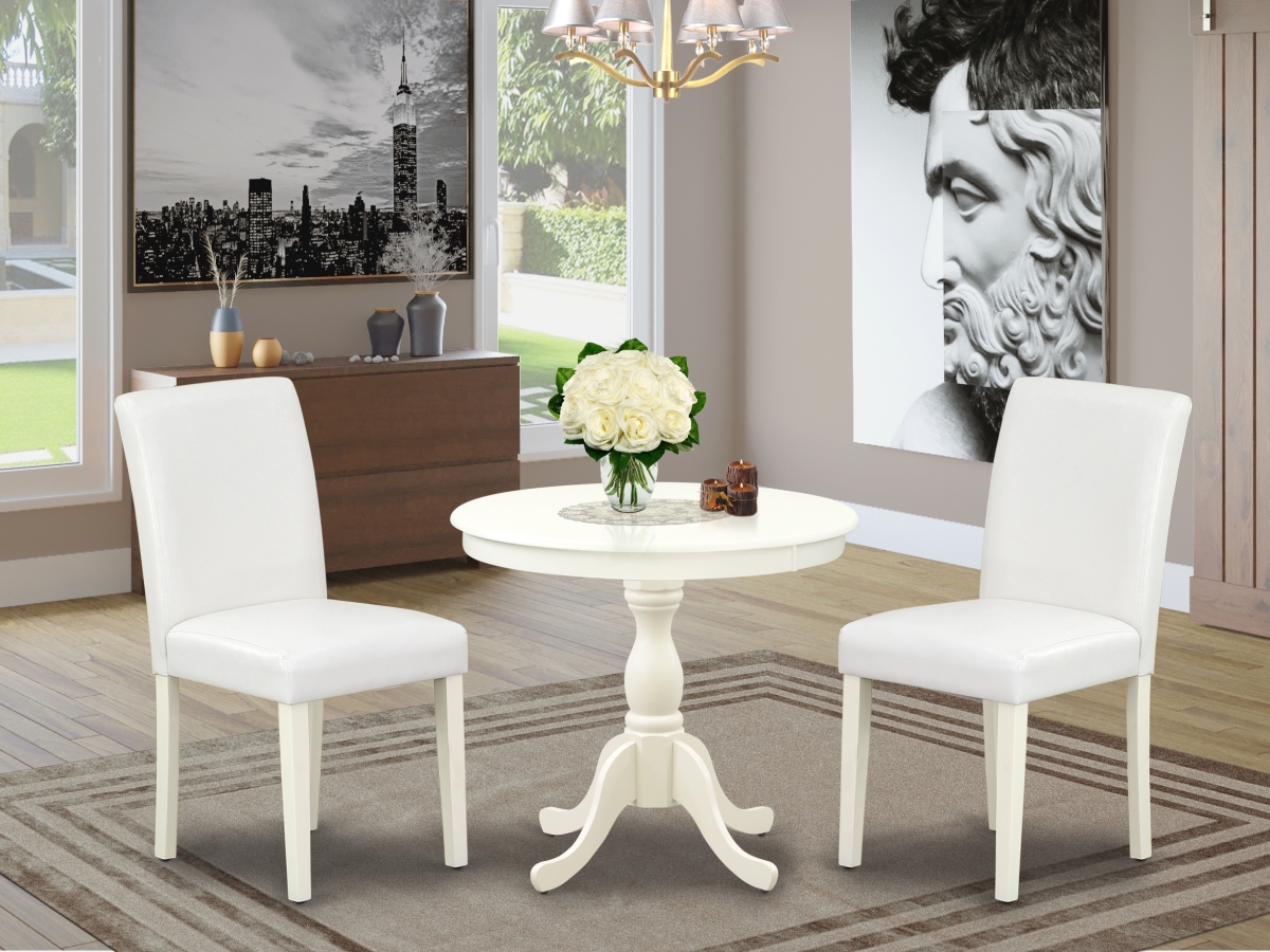 3 Piece Antique Dinette Set - Linen White