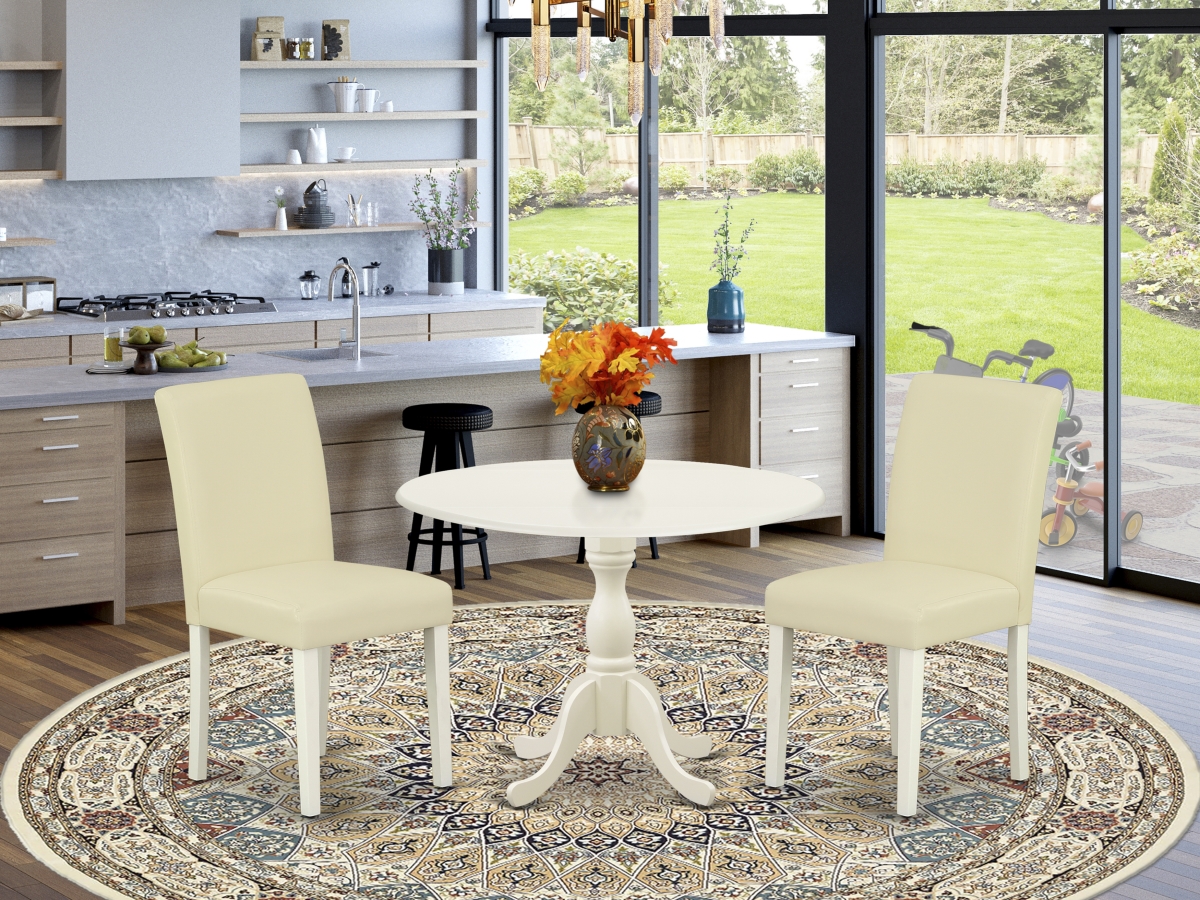 3 Piece Dublin Dining Room Set - Linen White
