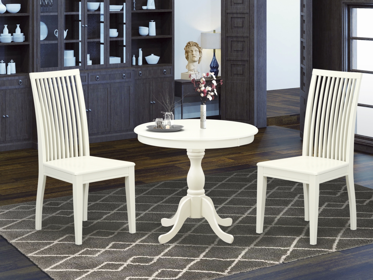 3 Piece Antique Dining Room Set - Linen White