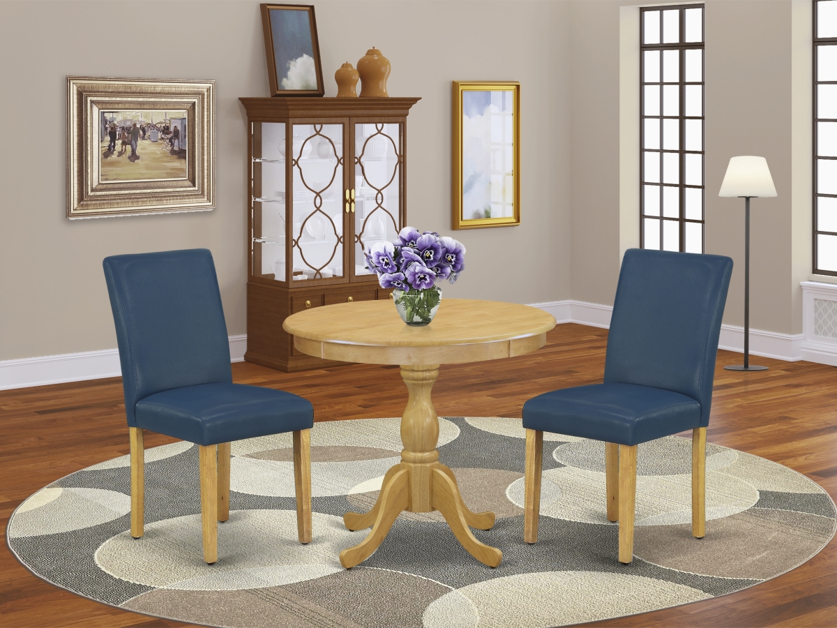 3 Piece Antique Dining Table Set - Oak