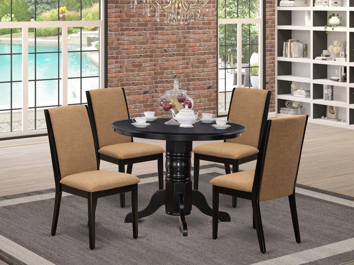 5 Piece Shelton Kitchen Table Set - Black & Light Sable