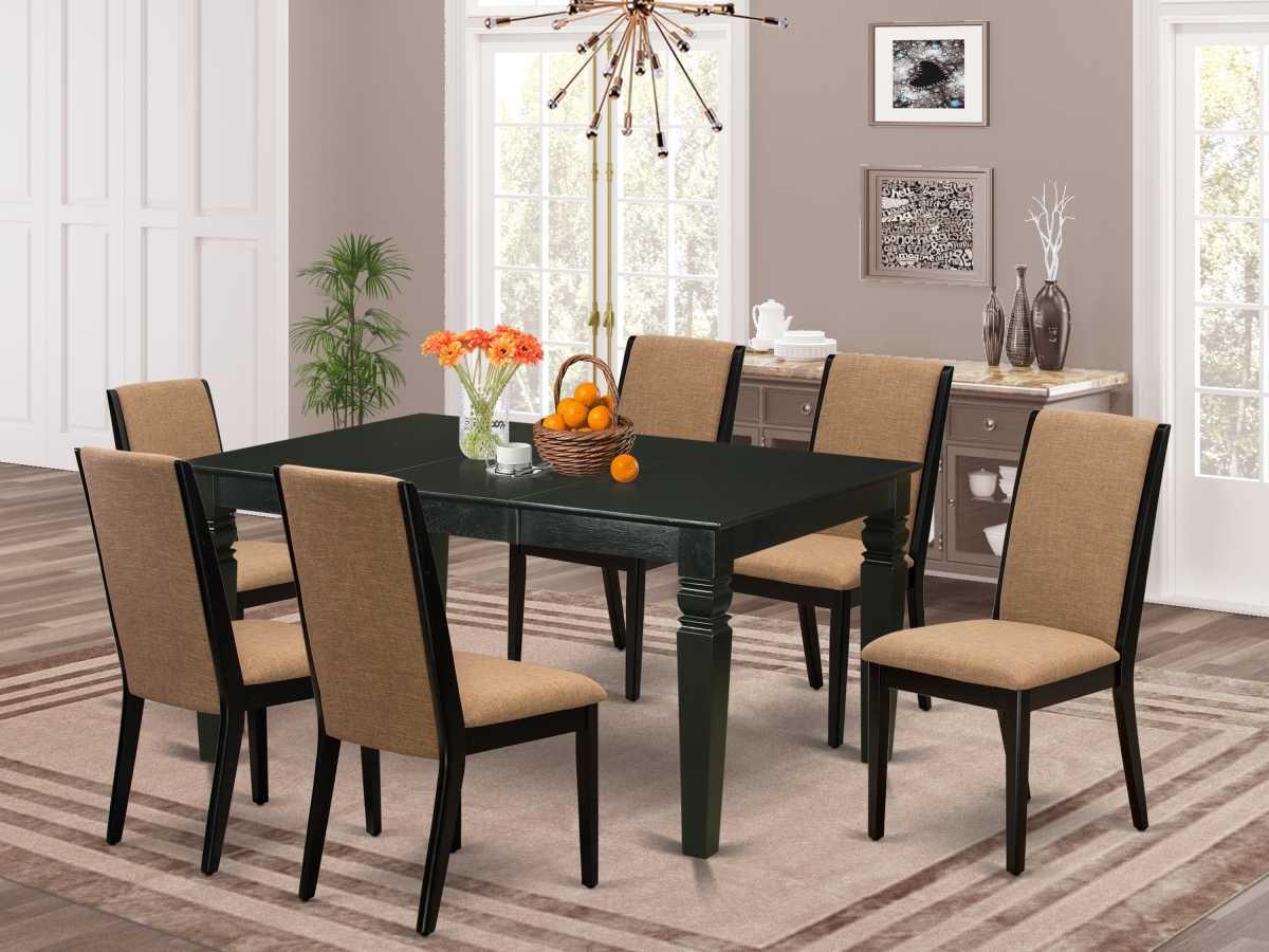 7 Piece Weston Kitchen Dining Table Set - Black & Light Sable