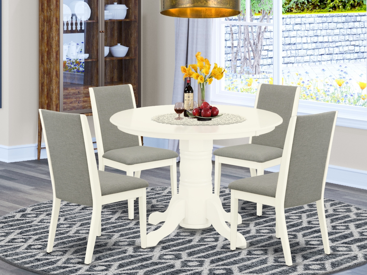 5 Piece Shelton Kitchen Dining Table Set - Linen White & Shitake