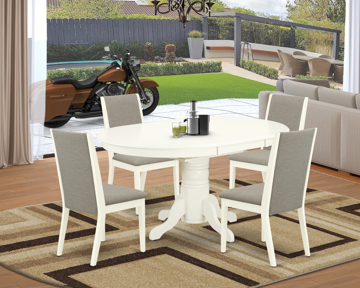 5 Piece Avon Modern Dining Table Set - Shitake & Linen White