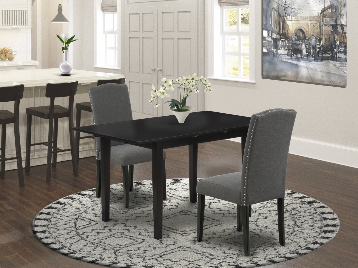 3 Piece Norfolk Wood Dinette Set - Black