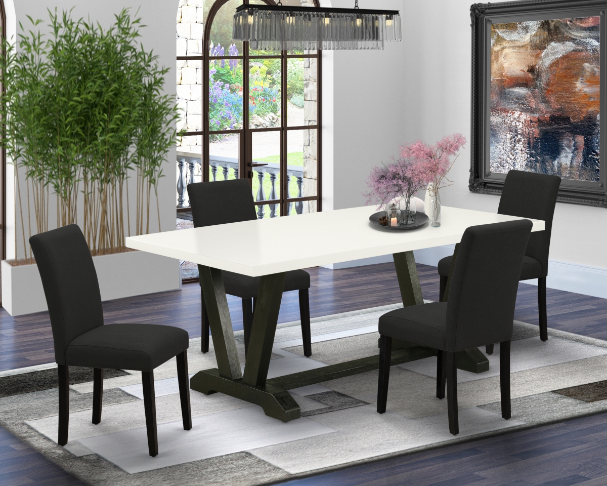 5 Piece V-Style Dining Room Set - Black