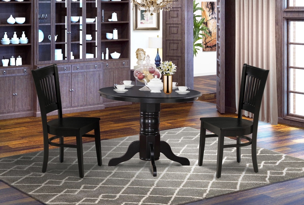 3 Piece Shelton Modern Dining Table Set - Black