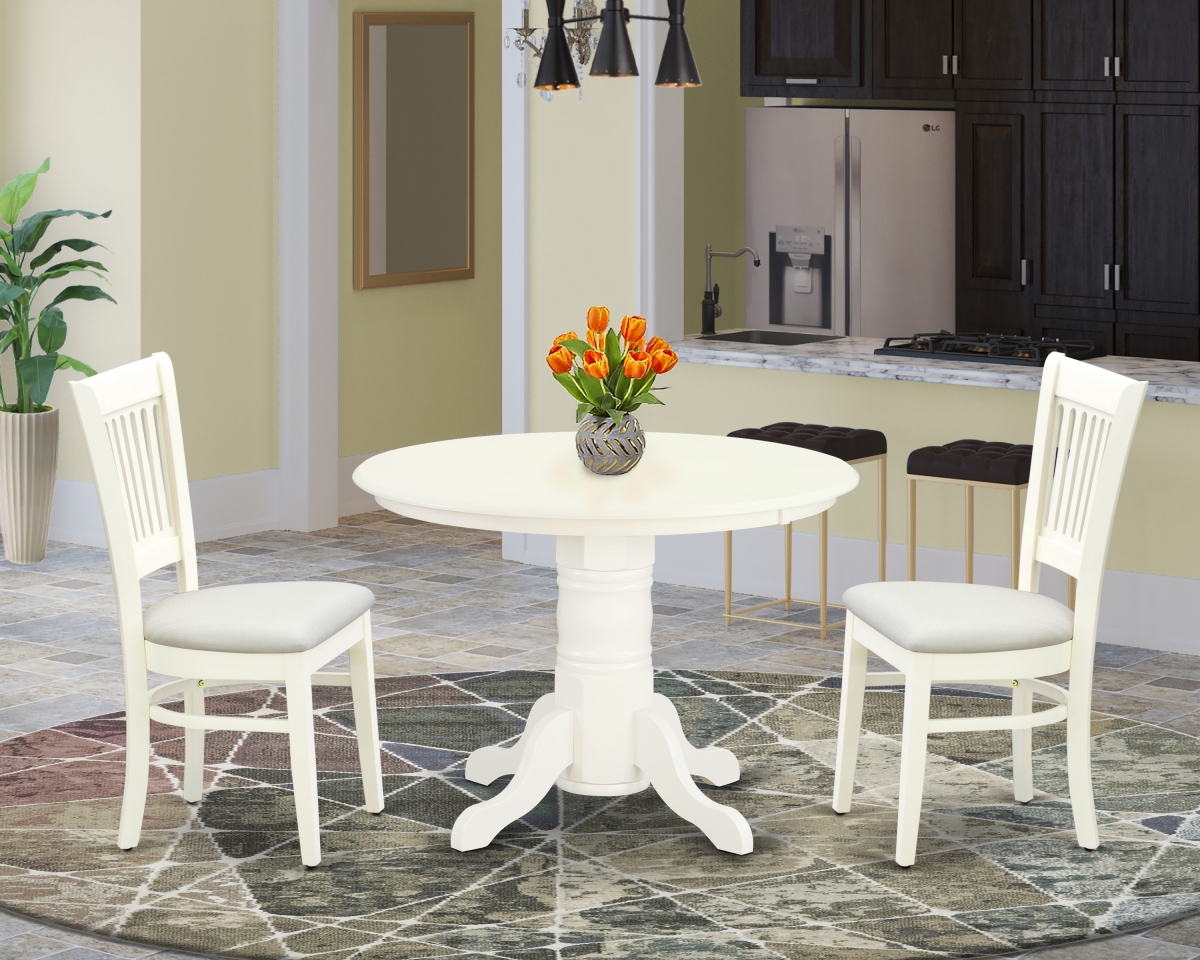 3 Piece Shelton Modern Dining Table Set - Linen White