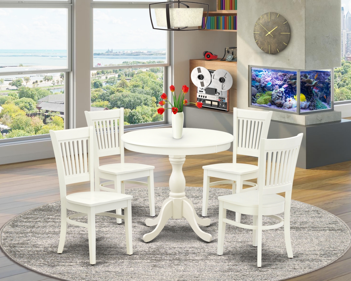 5 Piece Antique Dinette Set - Linen White