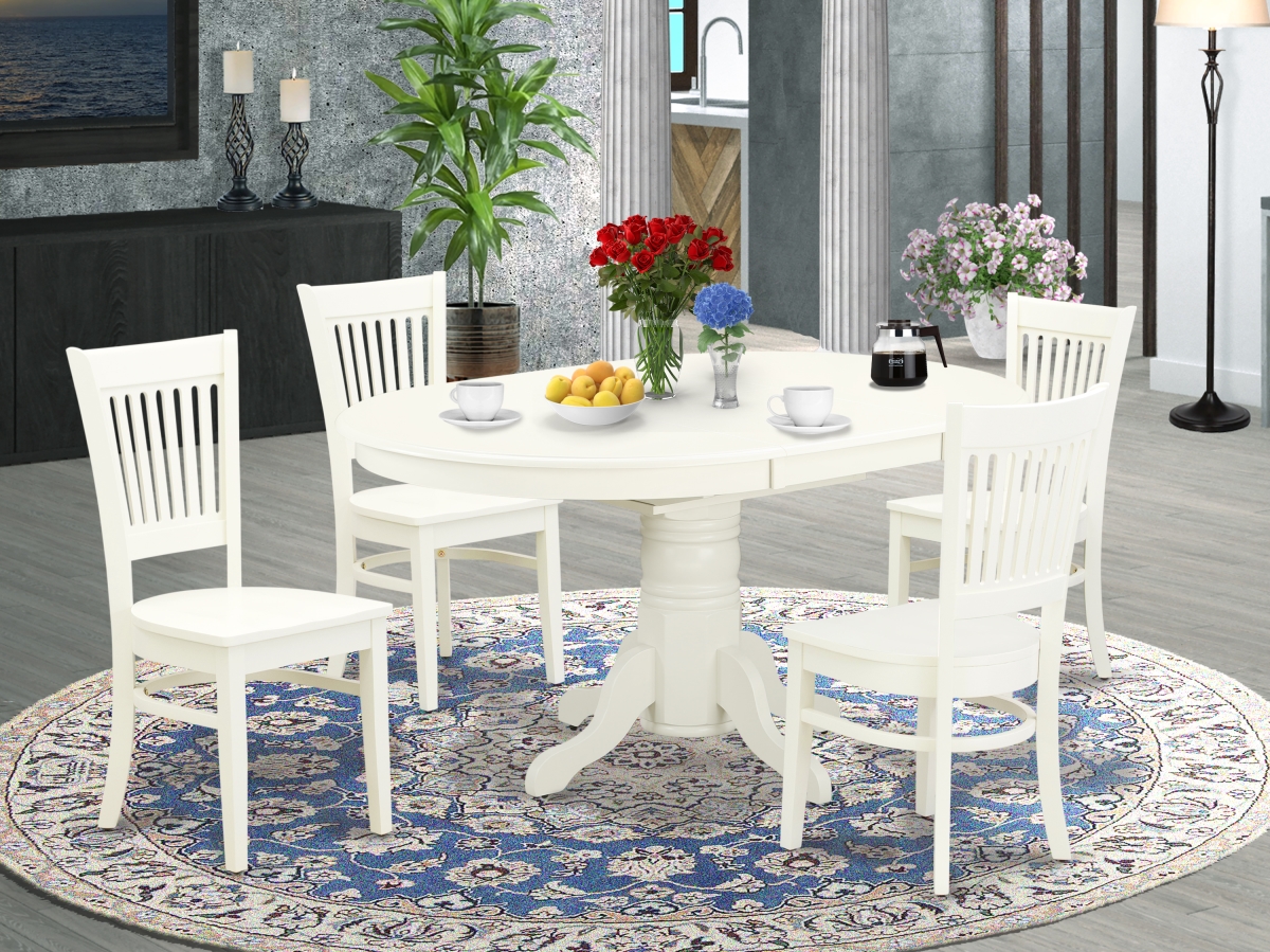 5 Piece Avon Modern Dining Set - Linen White