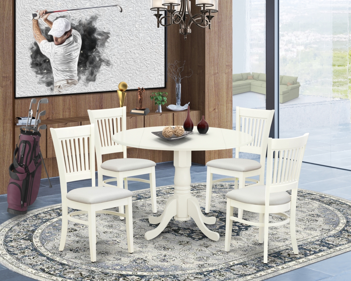 5 Piece Dublin Kitchen Table Set - Linen White