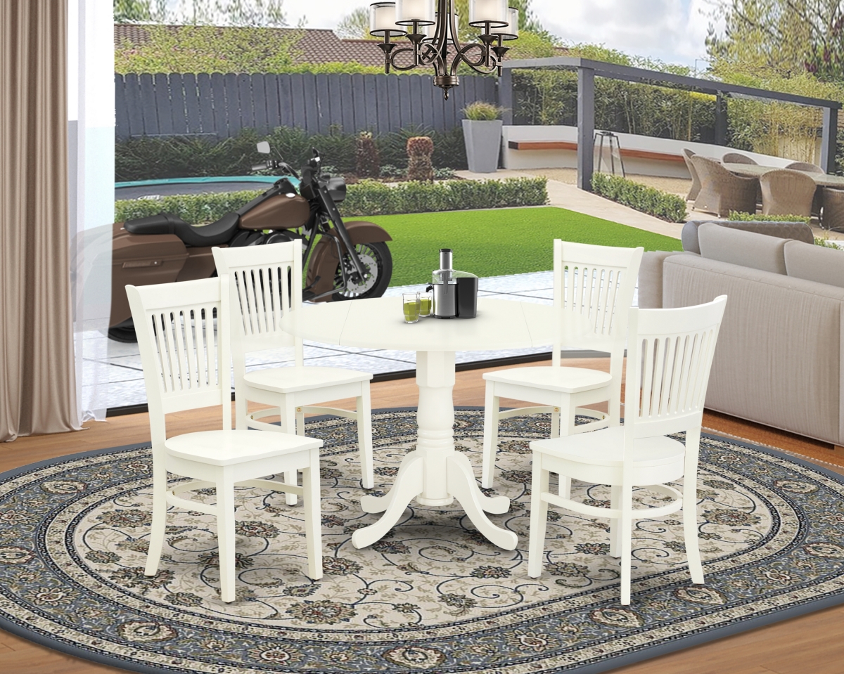 5 Piece Dublin Dinette Room Set - Linen White