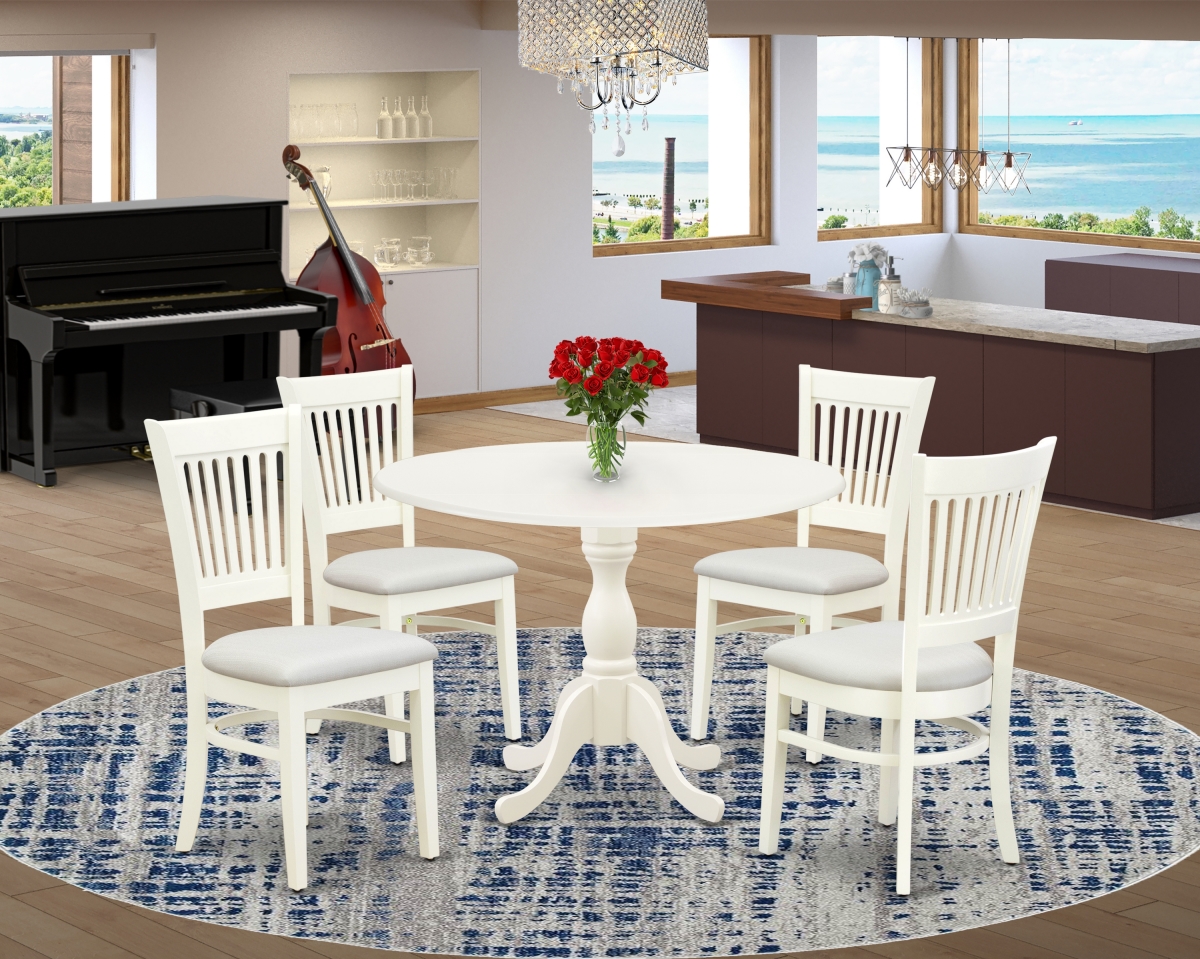 5 Piece Dublin Dining Room Table Set - Linen White