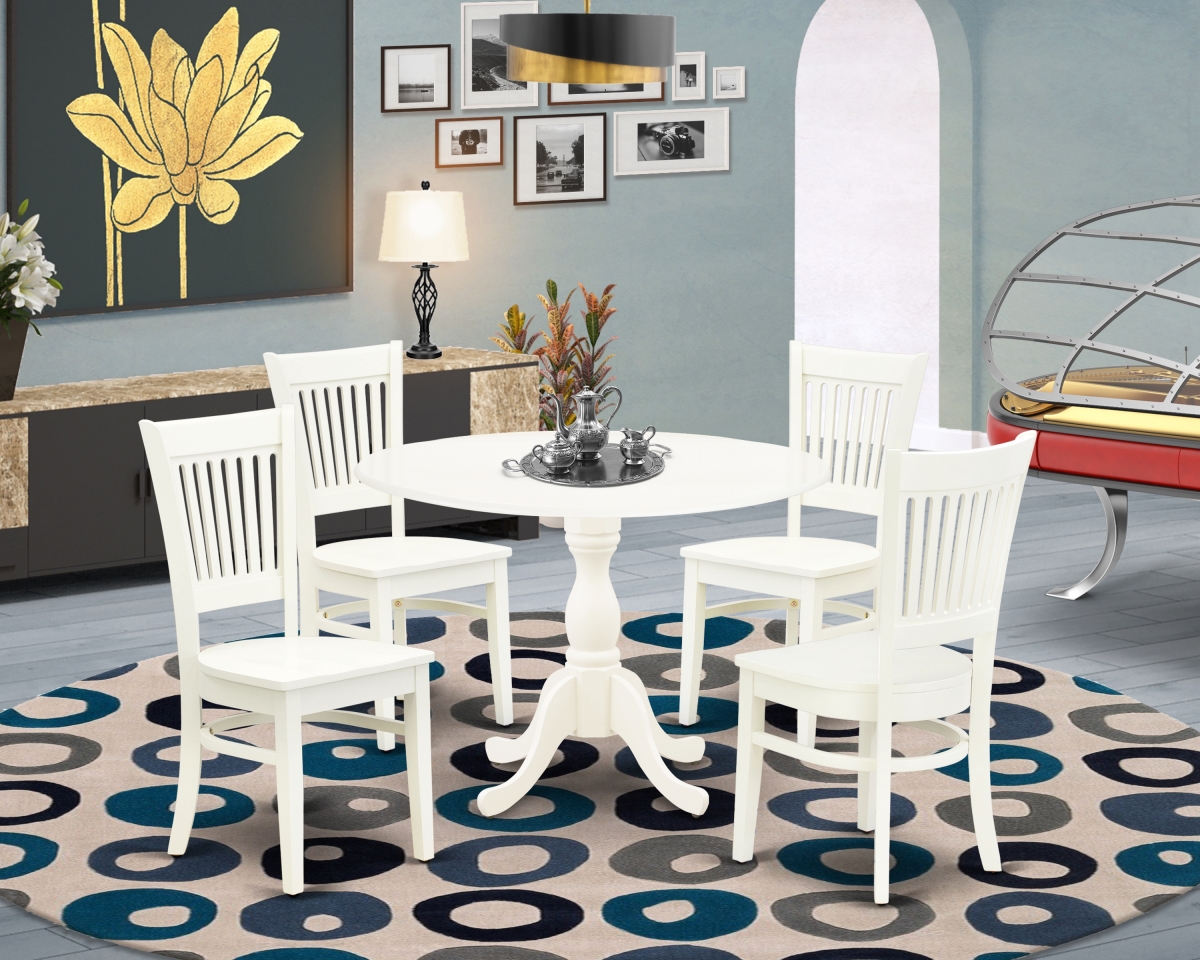 5 Piece Dublin Kitchen Dining Room Set - Linen White