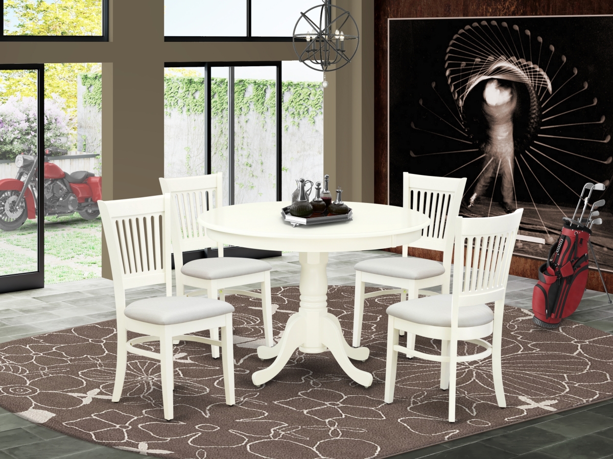 5 Piece Hartland Dining Room Table Set - Linen White