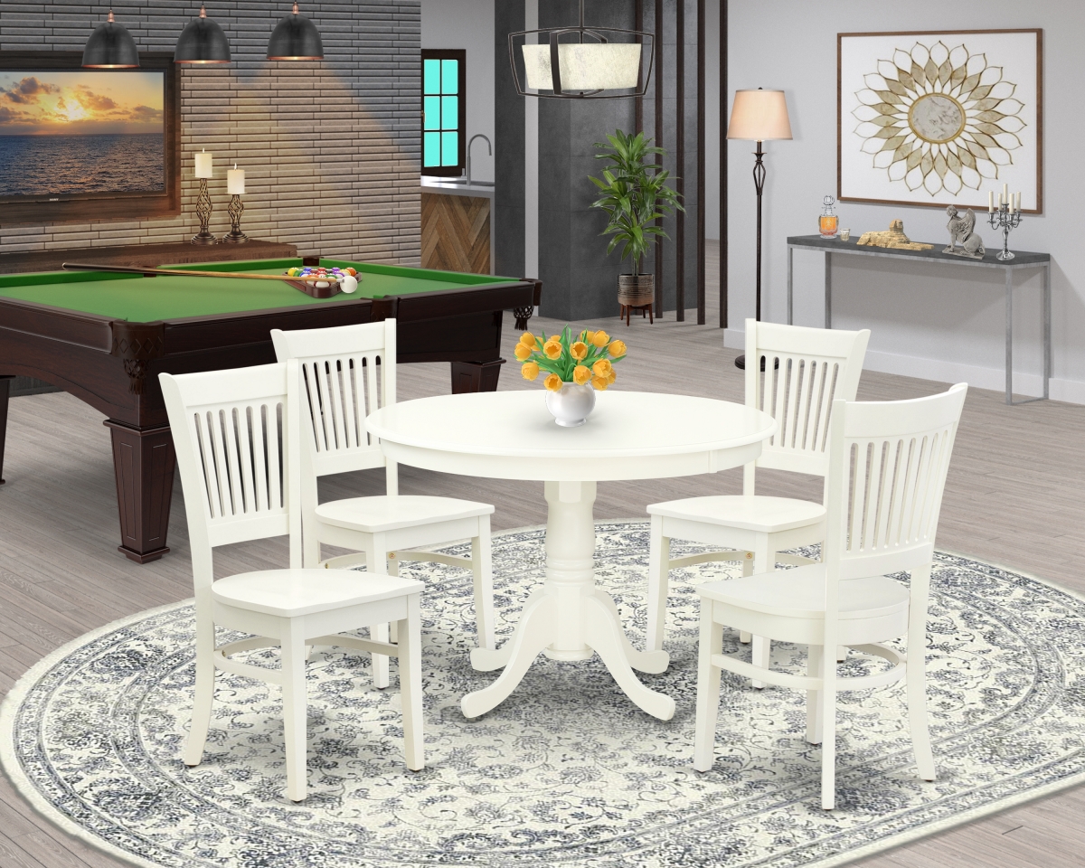 5 Piece Hartland Dining Room Table Set - Linen White