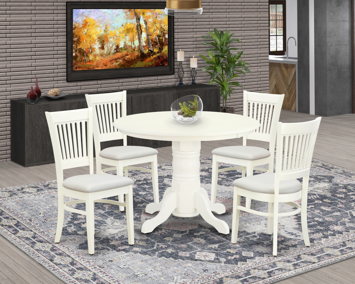 5 Piece Shelton Dining Room Table Set - Linen White