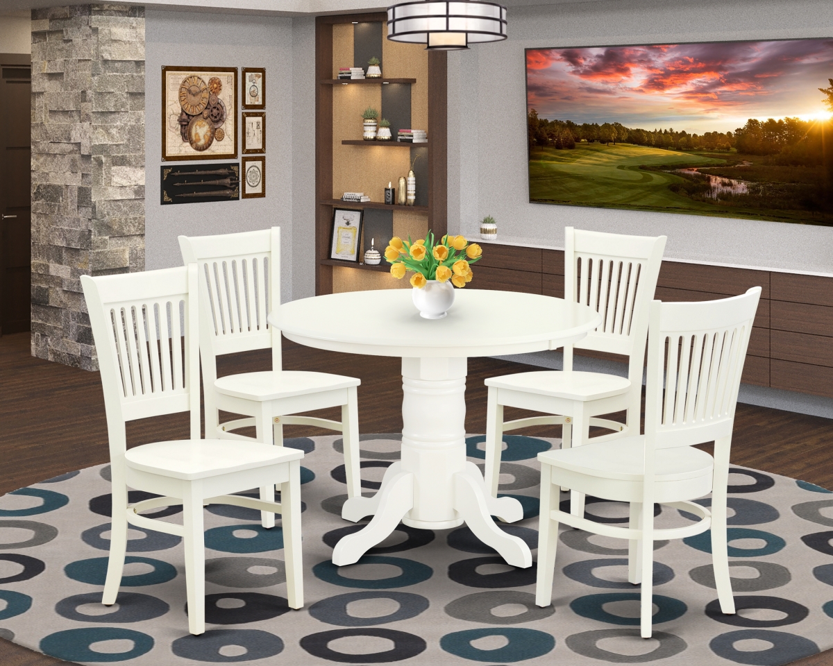 5 Piece Shelton Dining Room Table Set - Linen White