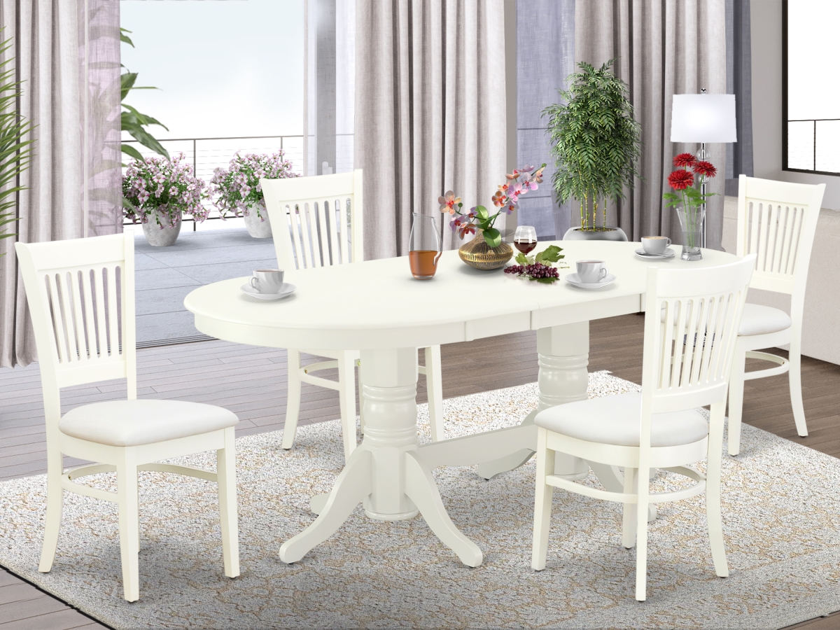 5 Piece Vancouver Dinette Set - Linen White