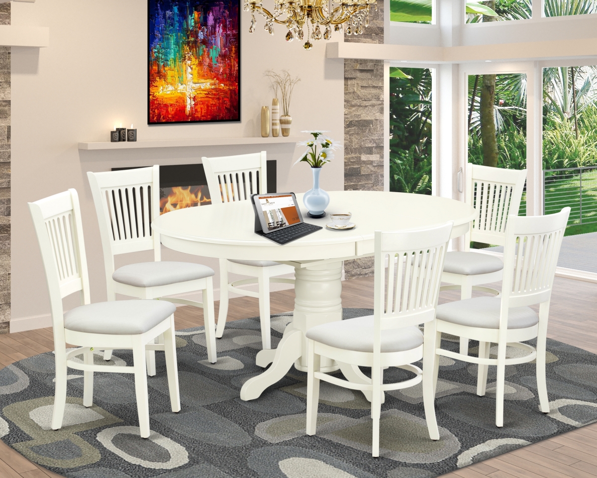 7 Piece Avon Dining Table Set - Linen White